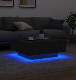 VidaXL Salontafel met LED-verlichting 80x80x31 cm zwarty