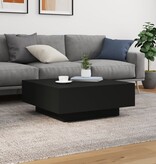 VidaXL Salontafel met LED-verlichting 80x80x31 cm zwarty