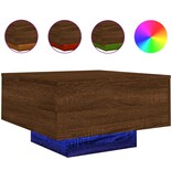 VidaXL Salontafel met LED-verlichting 55x55x31 cm bruin eikenkleur