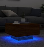 VidaXL Salontafel met LED-verlichting 55x55x31 cm bruin eikenkleur