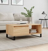VidaXL Salontafel 90x50x36,5 cm bewerkt hout sonoma eikenkleurig