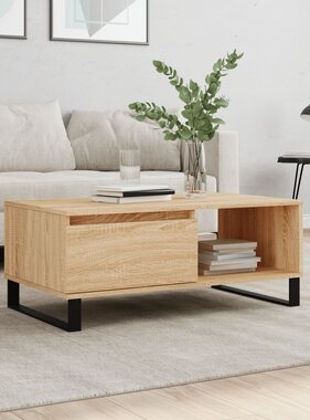 VidaXL Salontafel 90x50x36,5 cm bewerkt hout sonoma eikenkleurig