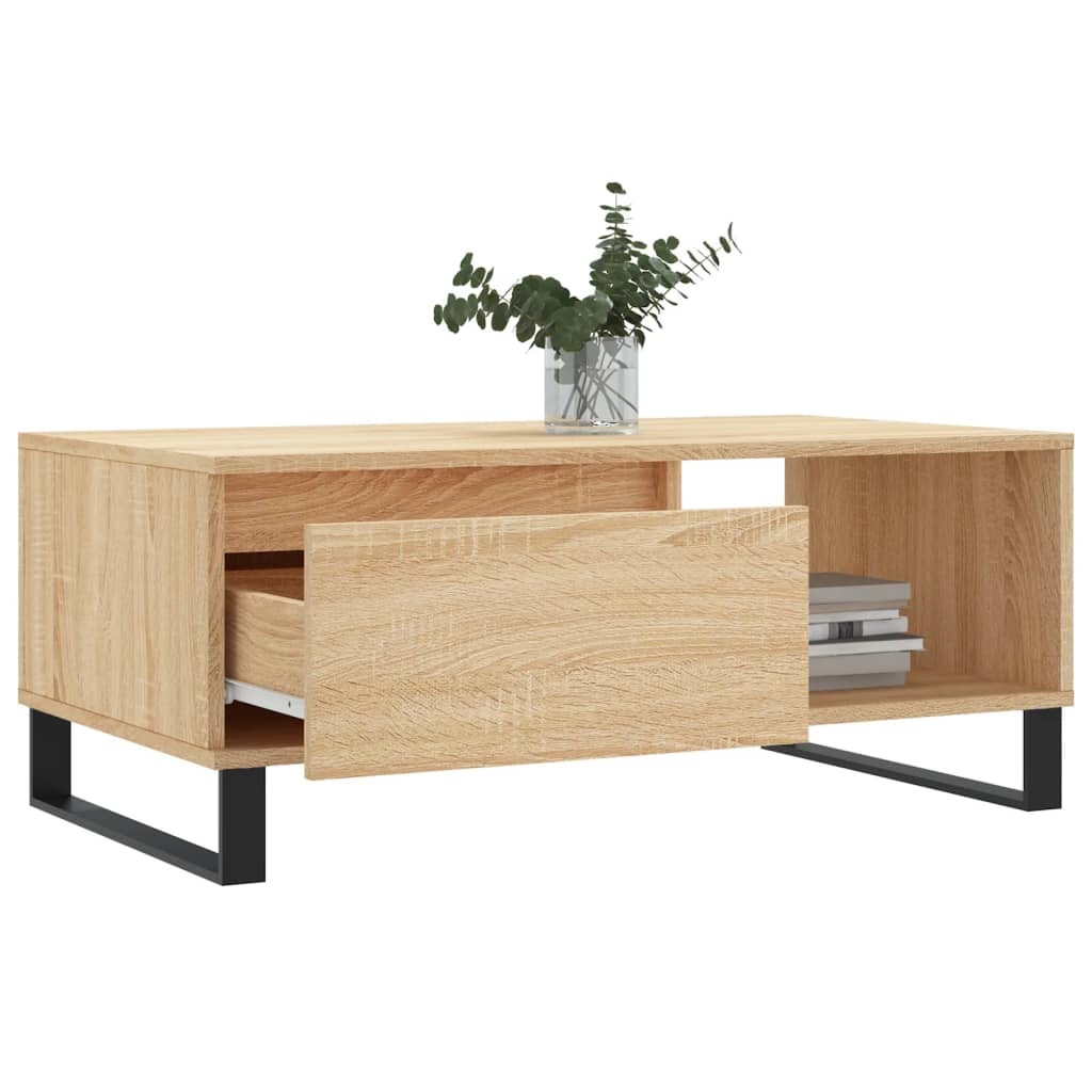 VidaXL Salontafel 90x50x36,5 cm bewerkt hout sonoma eikenkleurig