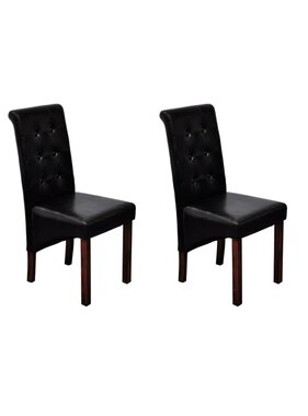 VidaXL Eetkamerstoelen 2 st kunstleer zwart