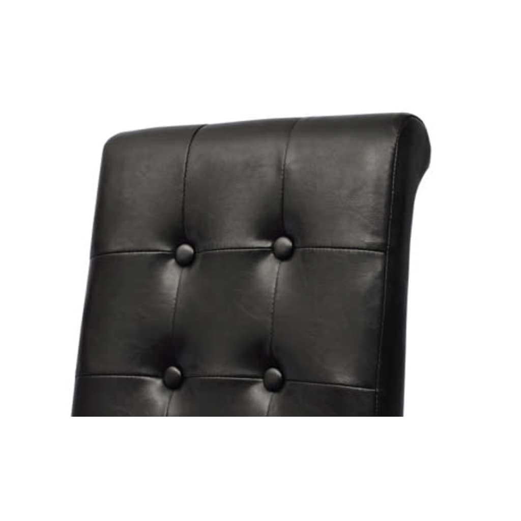 VidaXL Eetkamerstoelen 2 st kunstleer zwart