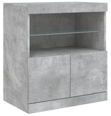 VidaXL Dressoir met LED-verlichting 60x37x67 cm betongrijs