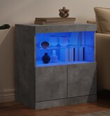 VidaXL Dressoir met LED-verlichting 60x37x67 cm betongrijs