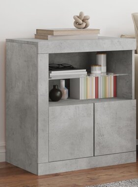VidaXL Dressoir met LED-verlichting 60,5x37x67 cm betongrijs
