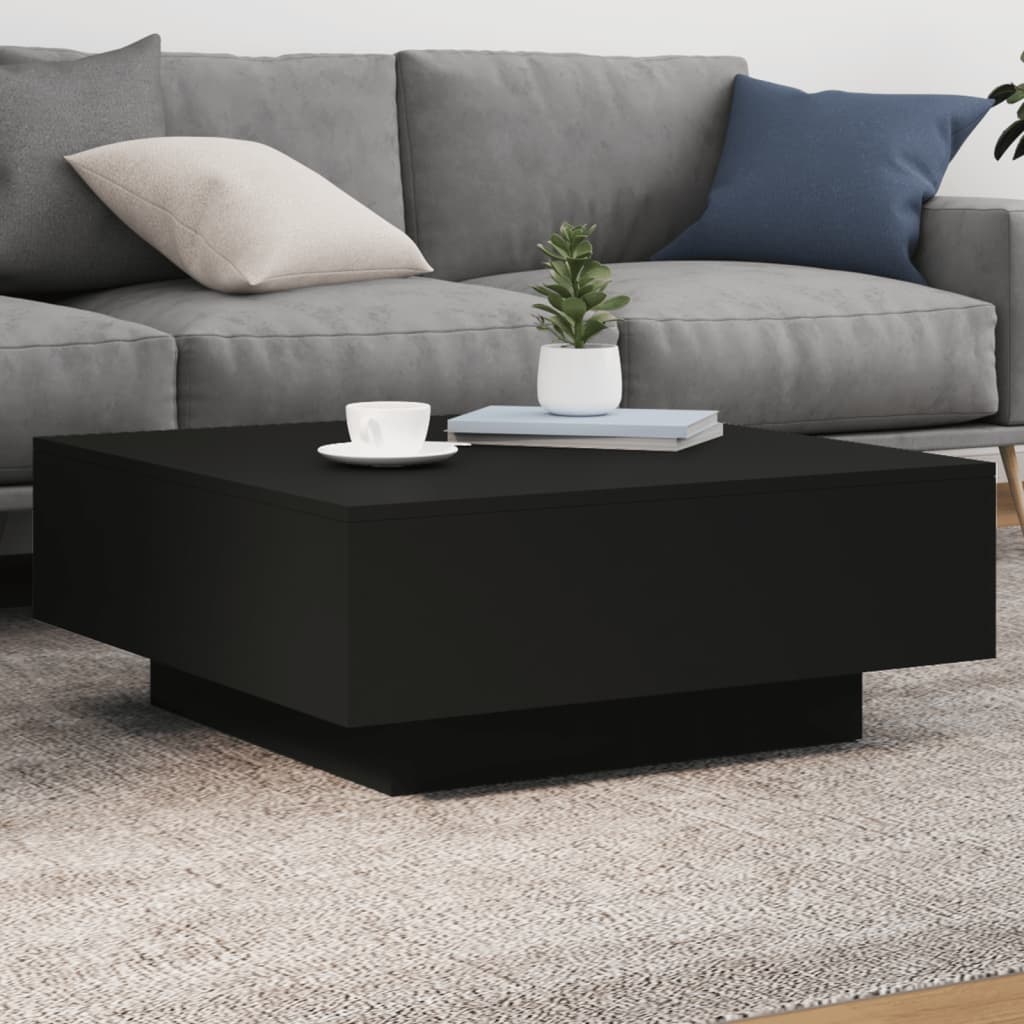 VidaXL Salontafel 80x80x31 cm spaanplaat zwart
