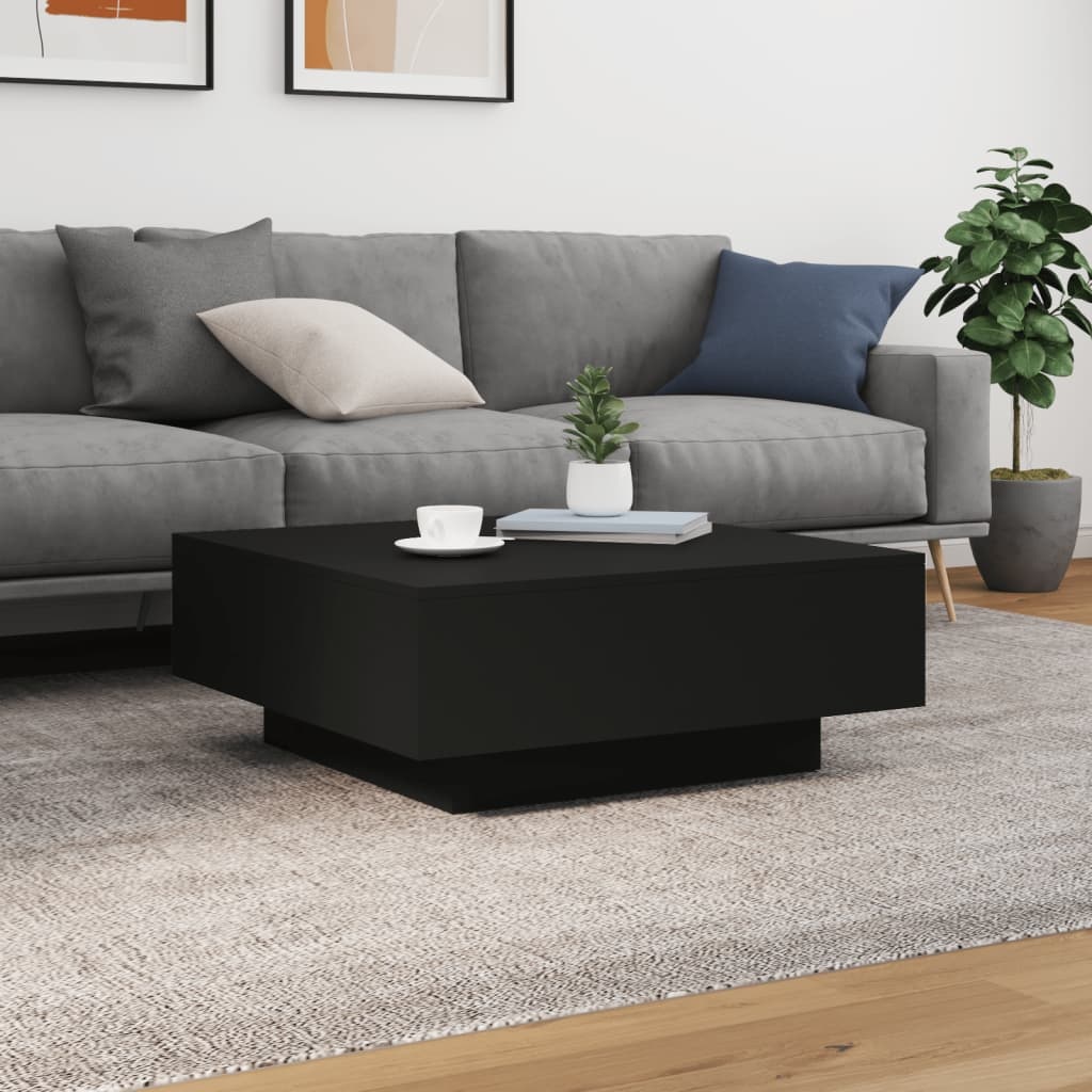 VidaXL Salontafel 80x80x31 cm spaanplaat zwart