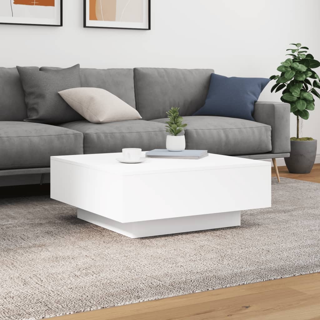 VidaXL Salontafel 80x80x31 cm spaanplaat wit