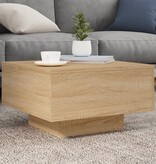 VidaXL Salontafel met LED-verlichting 55x55x31 cm sonoma eikenkleurig