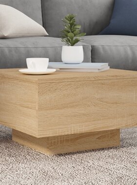 VidaXL Salontafel met LED-verlichting 55x55x31 cm sonoma eikenkleurig