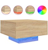 VidaXL Salontafel met LED-verlichting 55x55x31 cm sonoma eikenkleurig