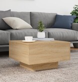 VidaXL Salontafel met LED-verlichting 55x55x31 cm sonoma eikenkleurig