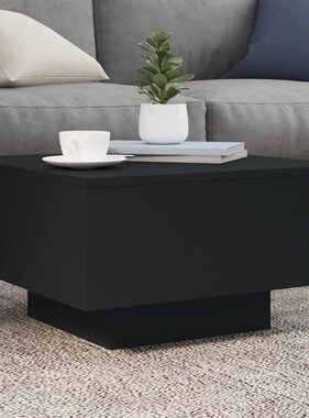 VidaXL Salontafel met LED-verlichting 55x55x31 cm zwart