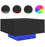 VidaXL Salontafel met LED-verlichting 55x55x31 cm zwart