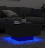VidaXL Salontafel met LED-verlichting 55x55x31 cm zwart
