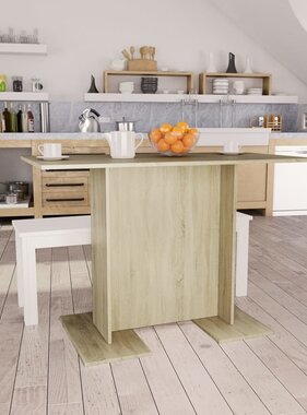 VidaXL Eettafel 110x60x75 cm bewerkt hout sonoma eikenkleurig