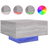 VidaXL Salontafel met LED-verlichting 55x55x31 cm grijs sonoma eiken