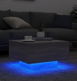 VidaXL Salontafel met LED-verlichting 55x55x31 cm grijs sonoma eiken