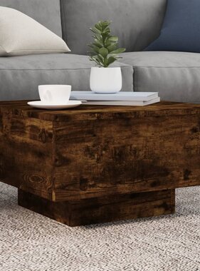 VidaXL Salontafel met LED-verlichting 55x55x31 cm gerookt eikenkleurig