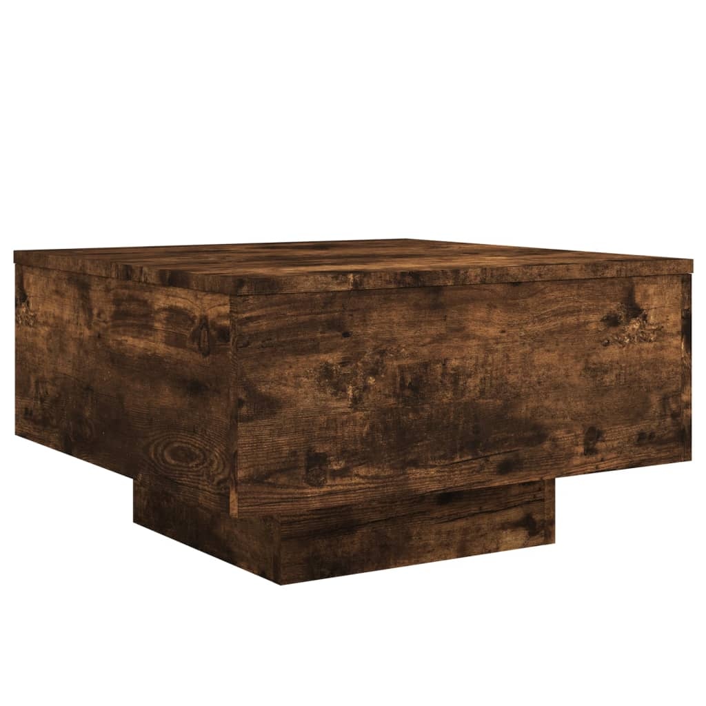 VidaXL Salontafel met LED-verlichting 55x55x31 cm gerookt eikenkleurig