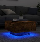VidaXL Salontafel met LED-verlichting 55x55x31 cm gerookt eikenkleurig