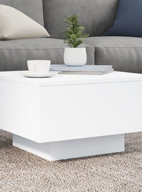 VidaXL Salontafel met LED-verlichting 55x55x31 cm wit