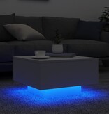 VidaXL Salontafel met LED-verlichting 55x55x31 cm wit
