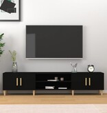 VidaXL Tv-meubel 180x31,5x40 cm bewerkt hout zwart