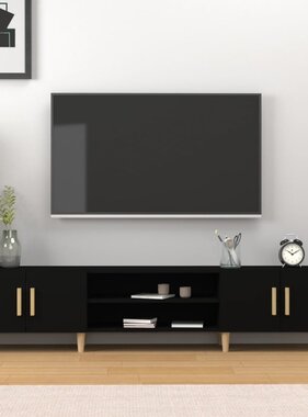 VidaXL Tv-meubel 180x31,5x40 cm bewerkt hout zwart