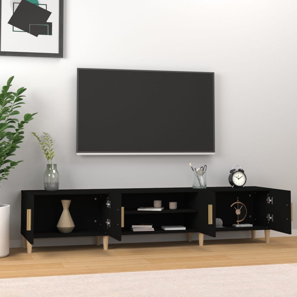 VidaXL Tv-meubel 180x31,5x40 cm bewerkt hout zwart