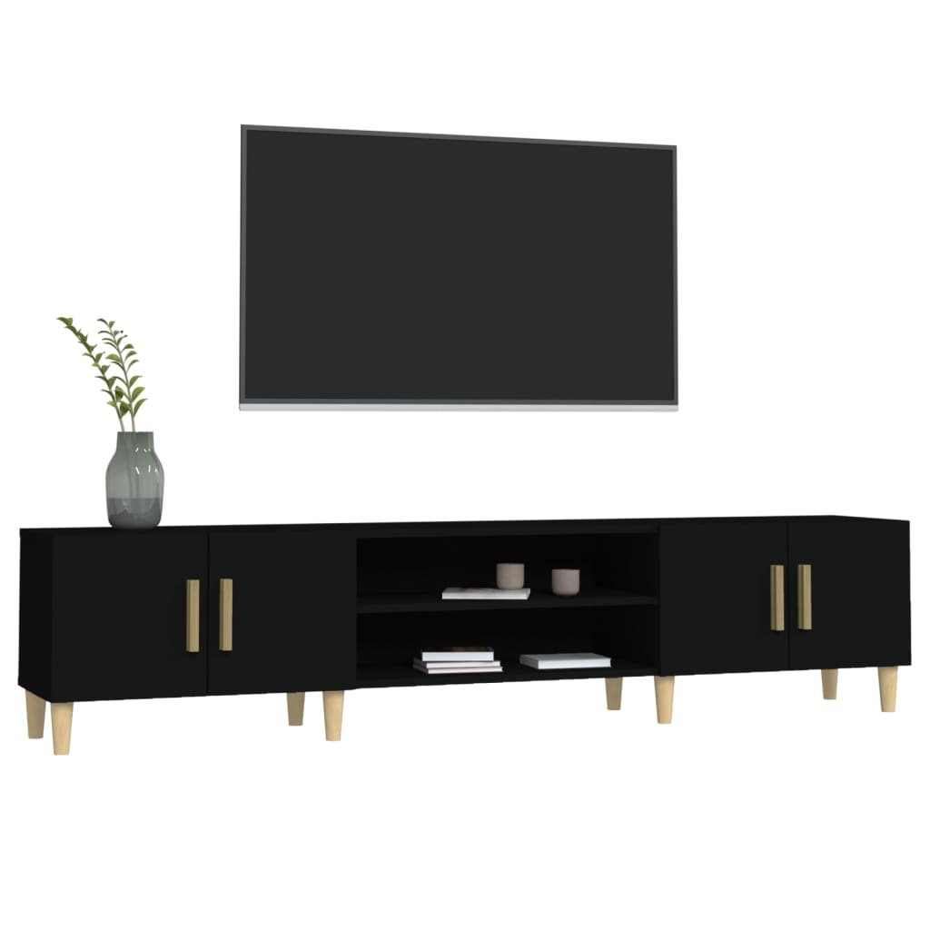 VidaXL Tv-meubel 180x31,5x40 cm bewerkt hout zwart