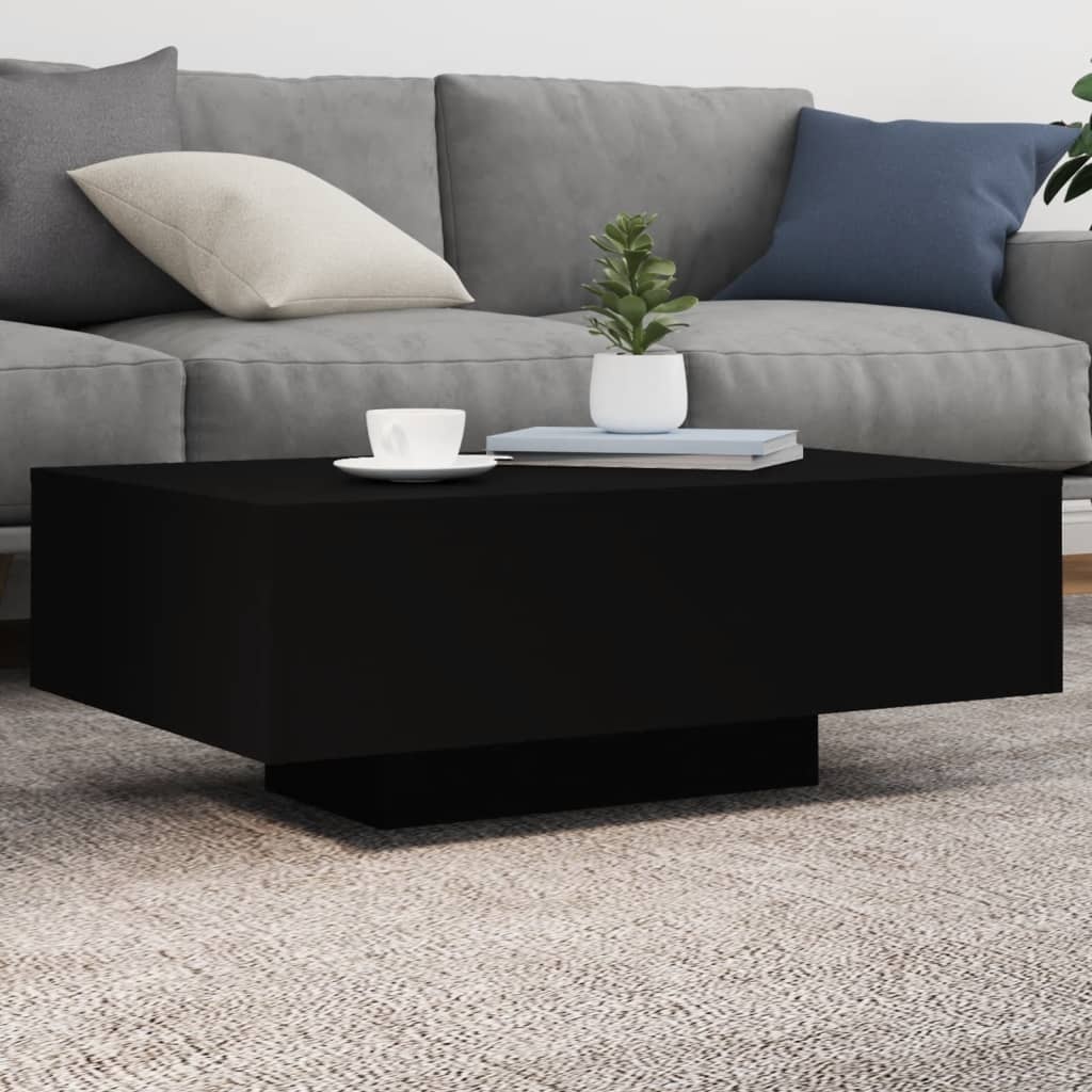 VidaXL Salontafel met LED-verlichting 85x55x31 cm zwart