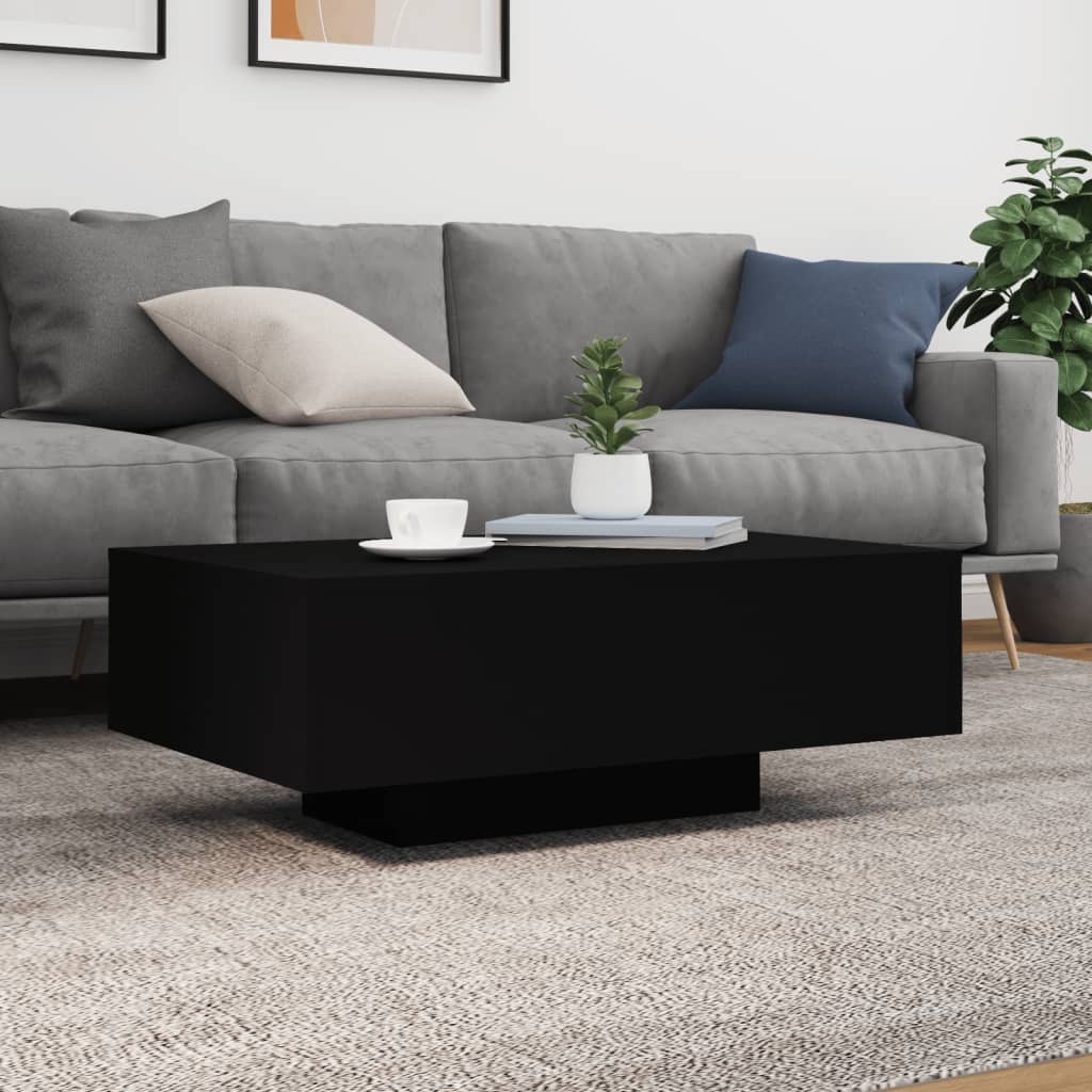 VidaXL Salontafel met LED-verlichting 85x55x31 cm zwart