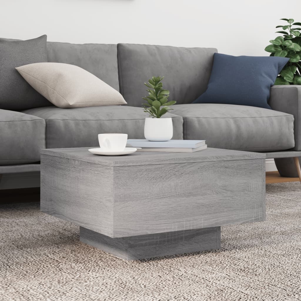 VidaXL Salontafel 55x55x31 cm bewerkt hout grijs sonoma eikenkleurig