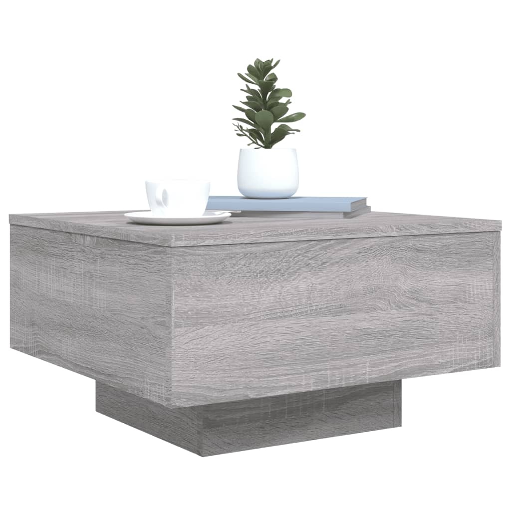 VidaXL Salontafel 55x55x31 cm bewerkt hout grijs sonoma eikenkleurig