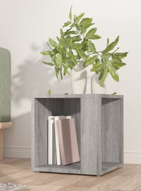 VidaXL Bijzettafel 33x33x34,5 cm bewerkt hout grijs sonoma eikenkleur