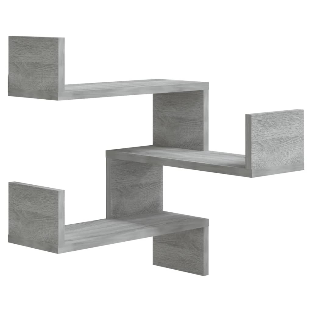 VidaXL Hoekwandschap 40x40x50 cm bewerkt hout grijs sonoma eikenkleur