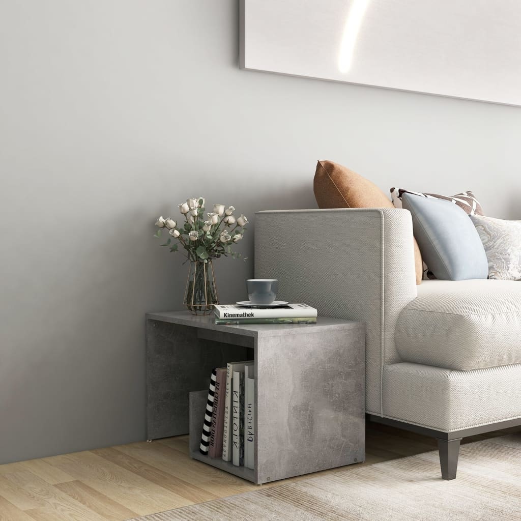 VidaXL Bijzettafel 59x36x38 cm spaanplaat betongrijs