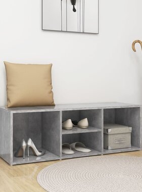 VidaXL Schoenenopbergbank 105x35x35 cm spaanplaat betongrijs