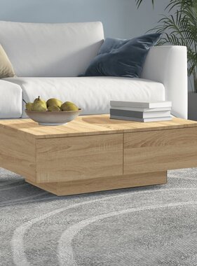 VidaXL Salontafel 90x60x31 cm bewerkt hout sonoma eikenkleurig