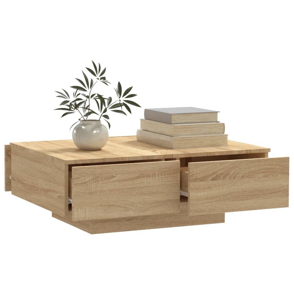 VidaXL Salontafel 90x60x31 cm bewerkt hout sonoma eikenkleurig