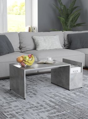 VidaXL Salontafel 90x45x35 cm bewerkt hout betongrijs