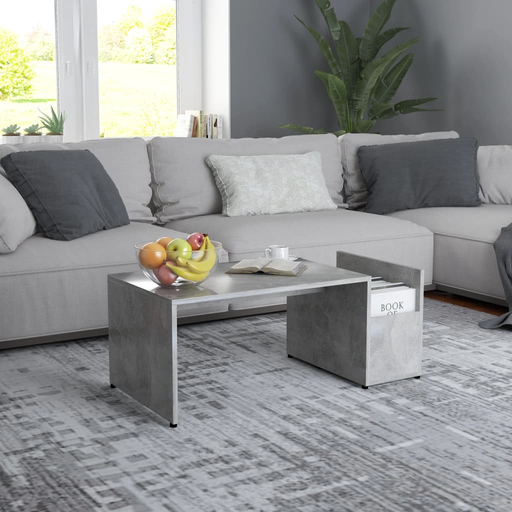 VidaXL Salontafel 90x45x35 cm bewerkt hout betongrijs