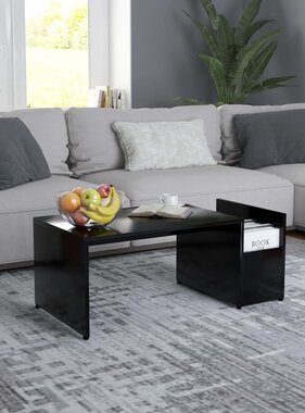 VidaXL Salontafel 90x45x35 cm bewerkt hout zwart