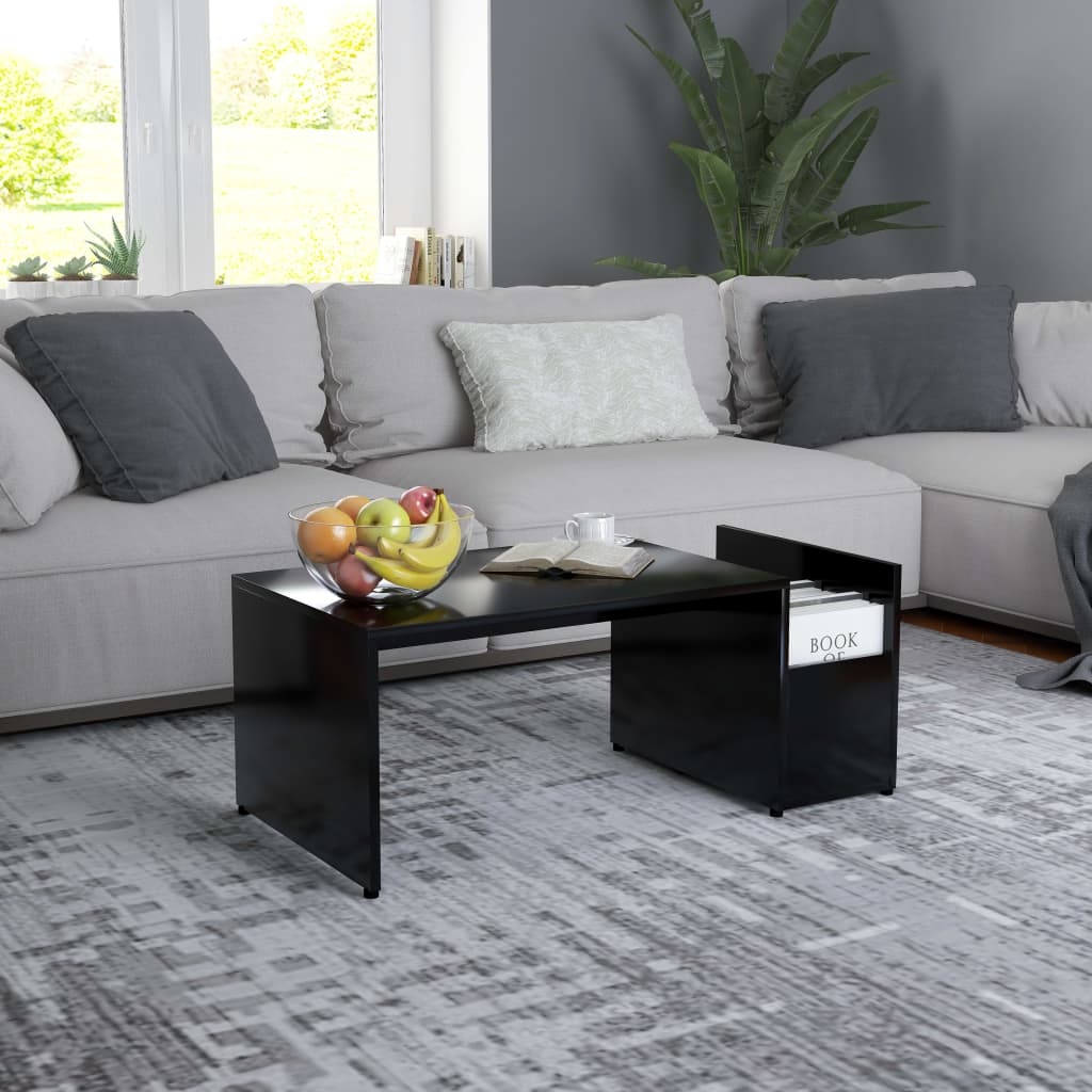 VidaXL Salontafel 90x45x35 cm bewerkt hout zwart