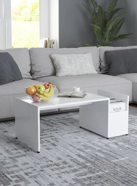 VidaXL Salontafel 90x45x35 cm bewerkt hout wit