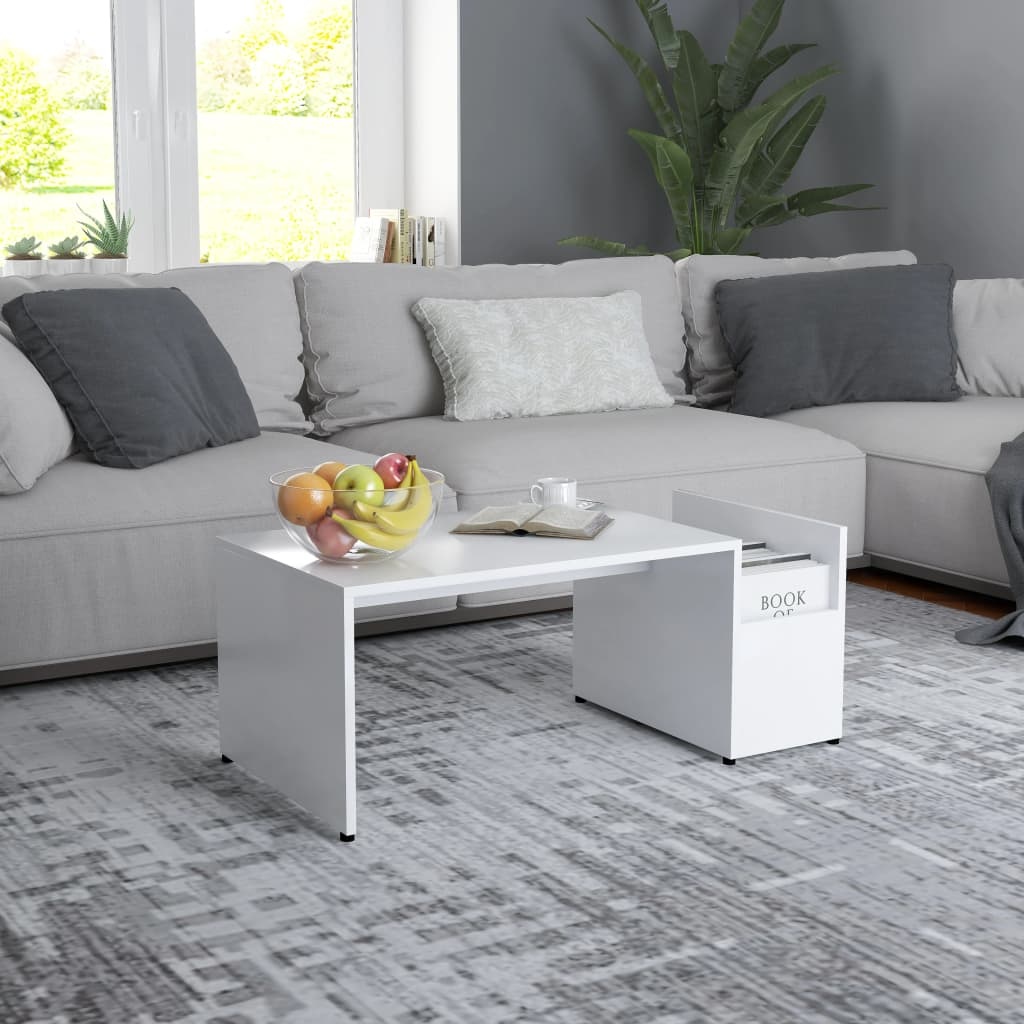 VidaXL Salontafel 90x45x35 cm bewerkt hout wit
